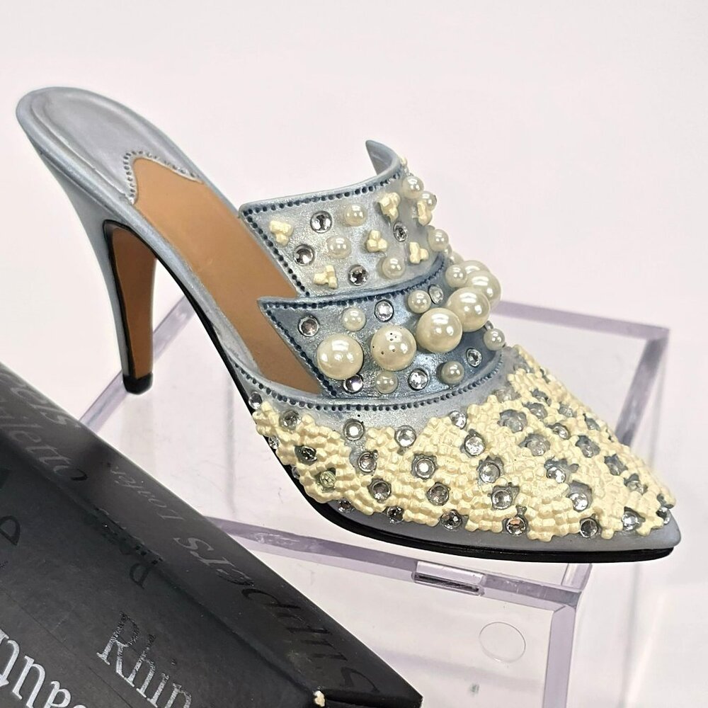 Pearl & Rhinestone Embellished Shoe Figurine Circa 1990 "Frosted Fantasy" PR608